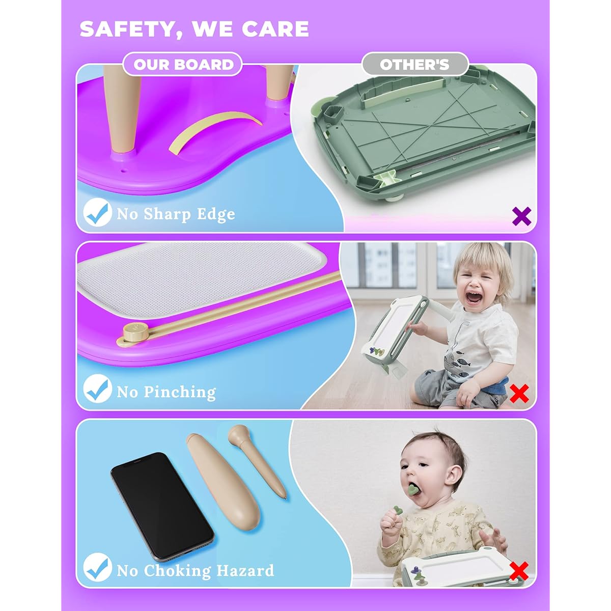 TEKFUN Magnetic Drawing Board Reusable Sketch Pad No Mess Doodle Pad Toddler Entertainment Learning Toy Birthday Christmas Gift for 1 2 3 Years Baby Boys Girls