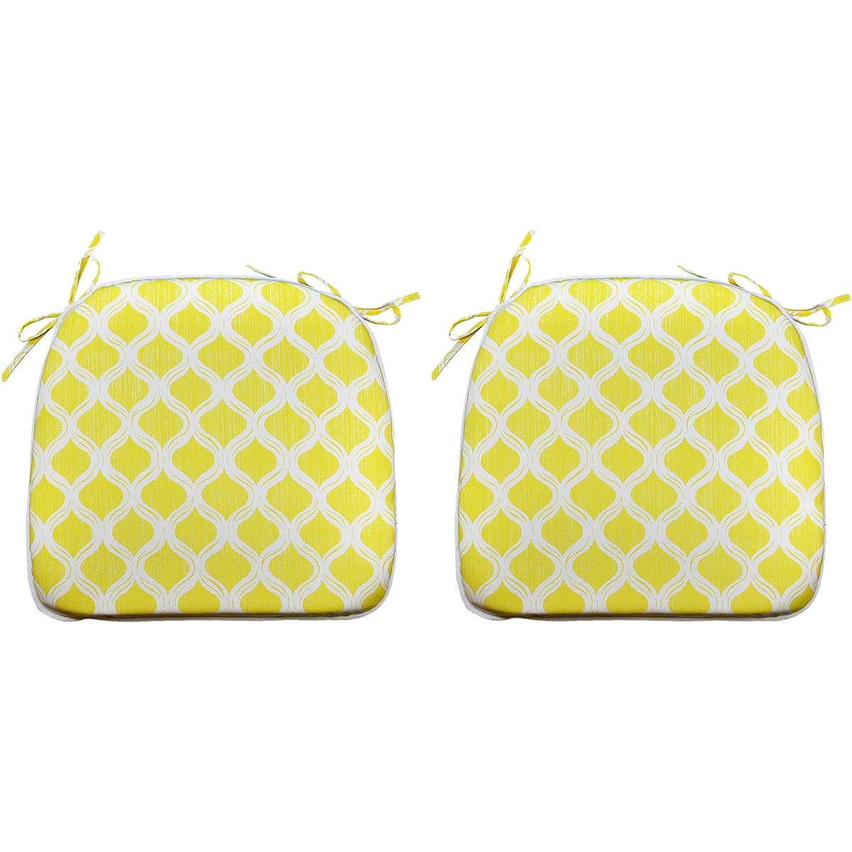 Chair Cushions 16 x 17 Inch Indoor/Outdoor Seat Pads Square Set of 2 for Outdoor Patio Furniture Garden Home Office by FBTS Prime 16" x 17" Yellow FPCP99003-YE