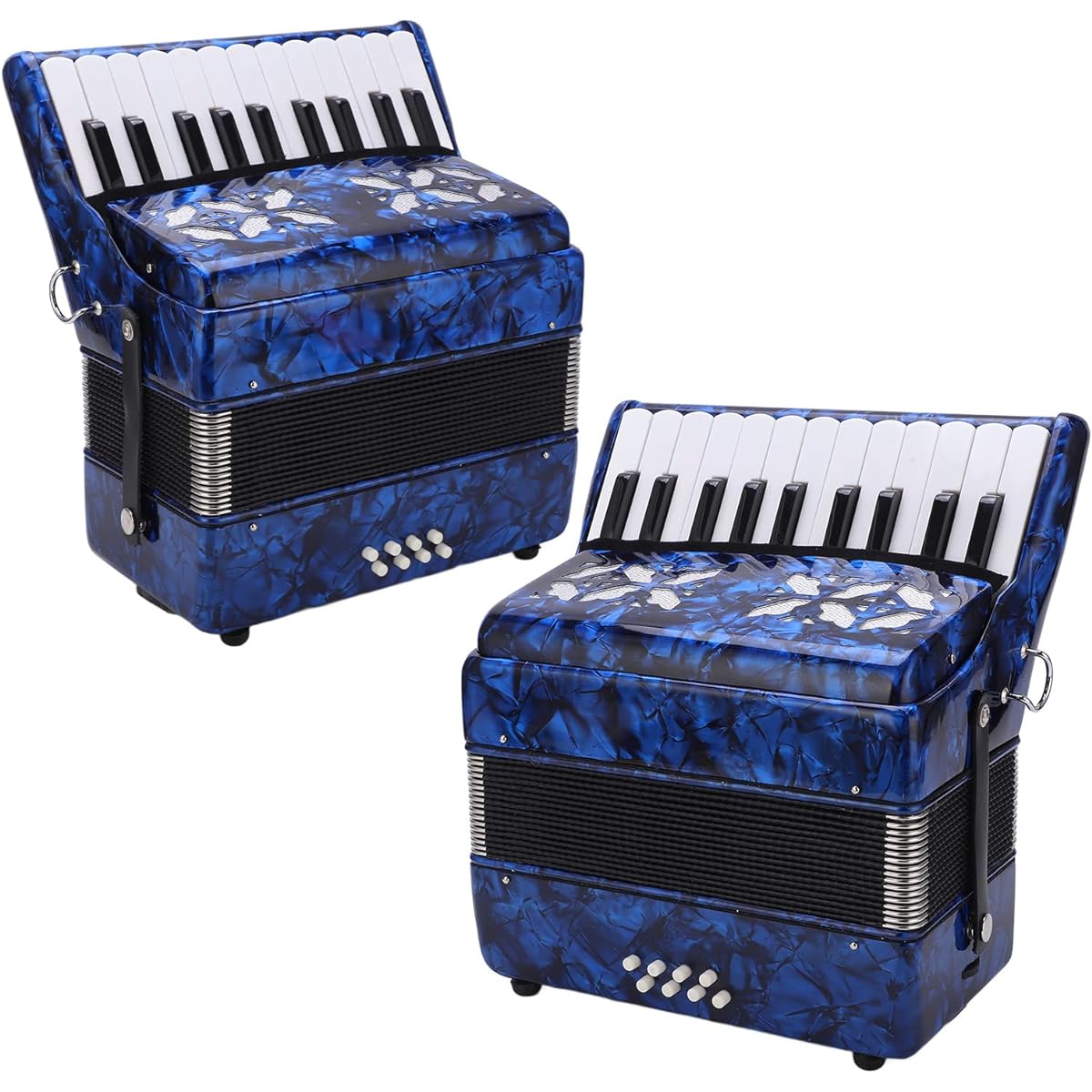 Accordion Toy, Easy Playing Accordion for Beginners 8 (Dark Blue)