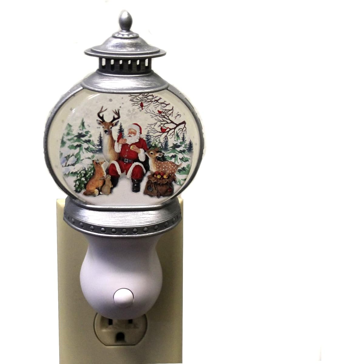 Roman 160154 Lantern Swirl Night Light Christmas Scene 7" Tall