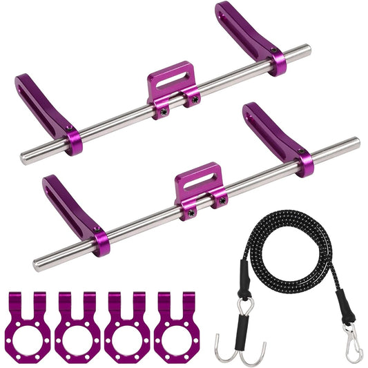 AMK RC Bumper, Aluminum Alloy Modular 1/10 RC Crawler Bumper with Modular Fairlead D-Ring Tow Straps for 1/10 RC Crawler TRX4 SCX10 Gspeed Power Wagon Body DIY (Purple)