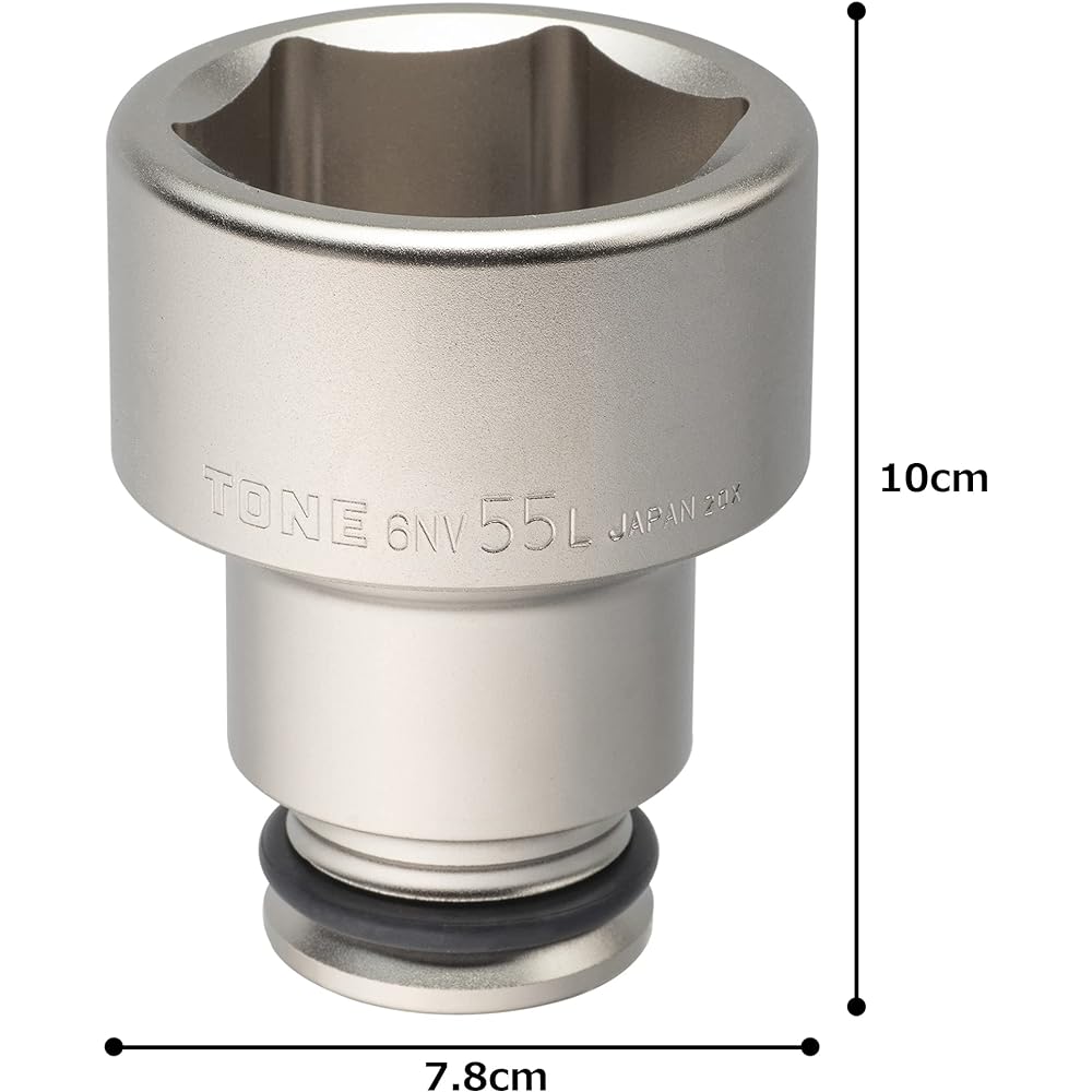 TONE Long socket for impact 6NV-55L Drive angle 19.0mm (3/4") Width across flats 55mm