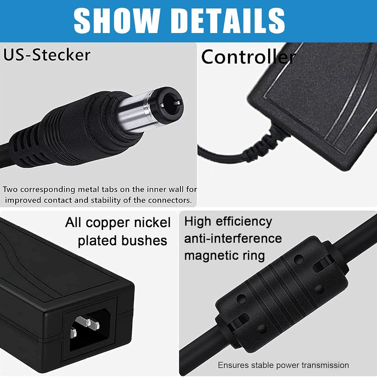 12 Volt 6 Amp Power Adapter Output 12V 6A 72W Wall Plug Switch 5.5mm x 2.1mm DC Output Jack Power Adapter Converter Regulator DC12V for 5050 LED Strip Light