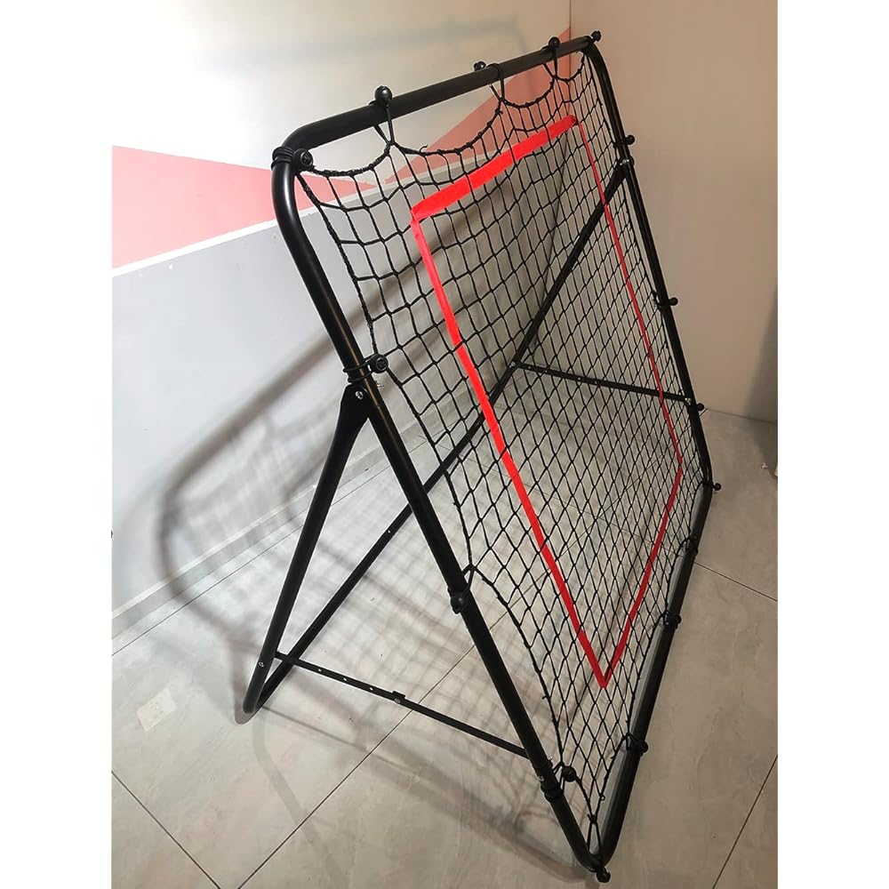 Practice Net Rebounder Wall Hitting 1.2m*1.2m Rebound Net Return Net Fielding Trainer Soccer Baseball Tennis Hockey Softball Lacrosse Independent Practice (Black)