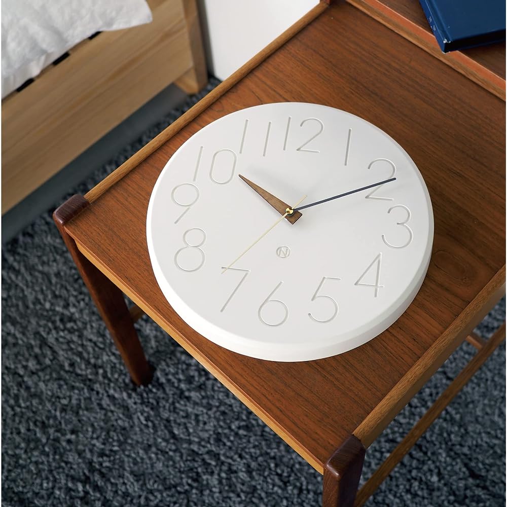Interform Wall Clock Smook CL-4168 White Wood Gold Diameter 30.5cm Sweep Movement