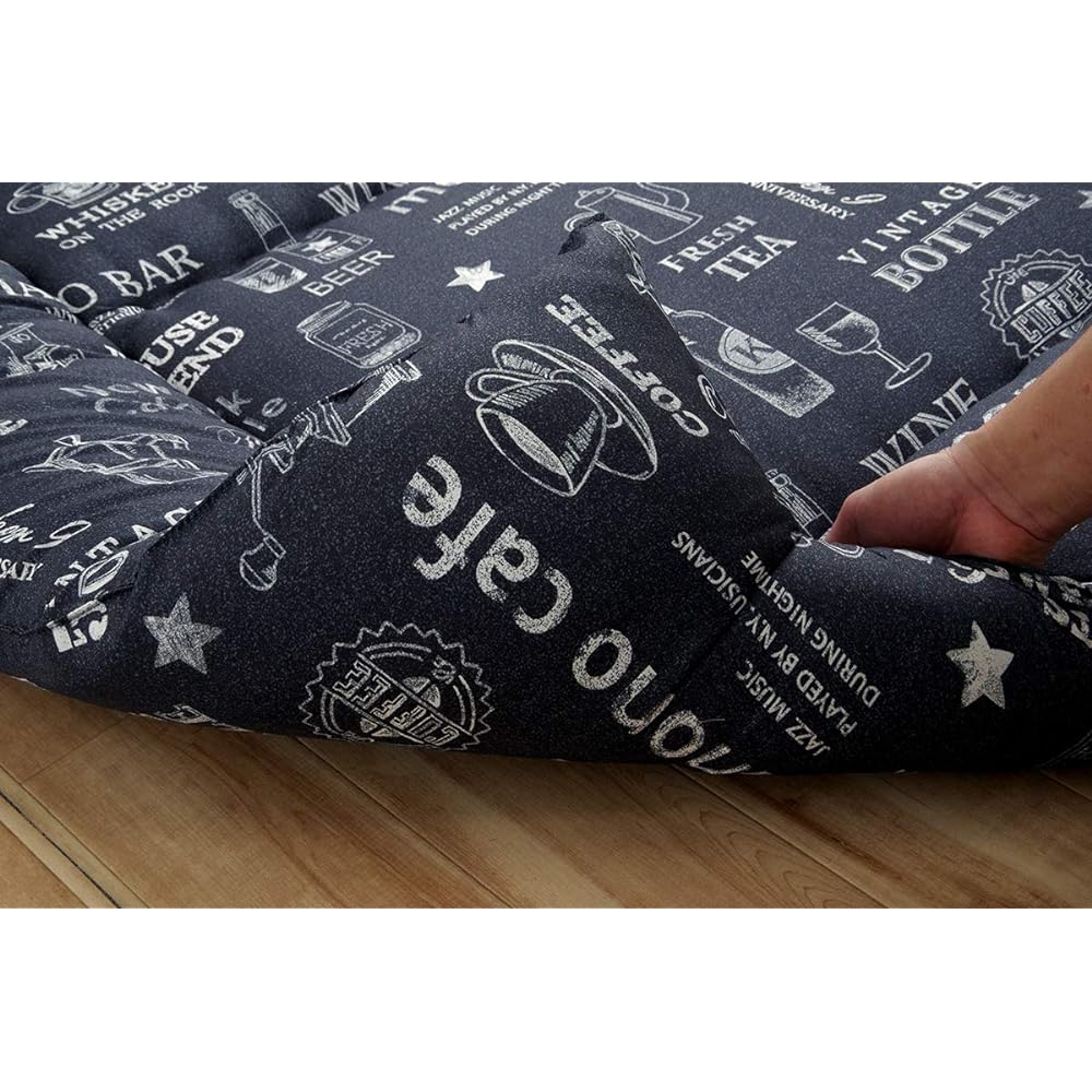 Ikehiko Bedding, Washable Futon, Toray Mashlon Cotton, Lightweight, Bulky, Colors and Patterns Available, Made in Japan, Double Long, Esprit Navy, Approx. 140 x 210 cm #6704759