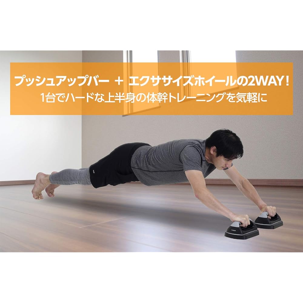 ALINCO Upper Body Core Push Up Exercise Wheel Detachable Push Up Core Training Burden Relief WB234