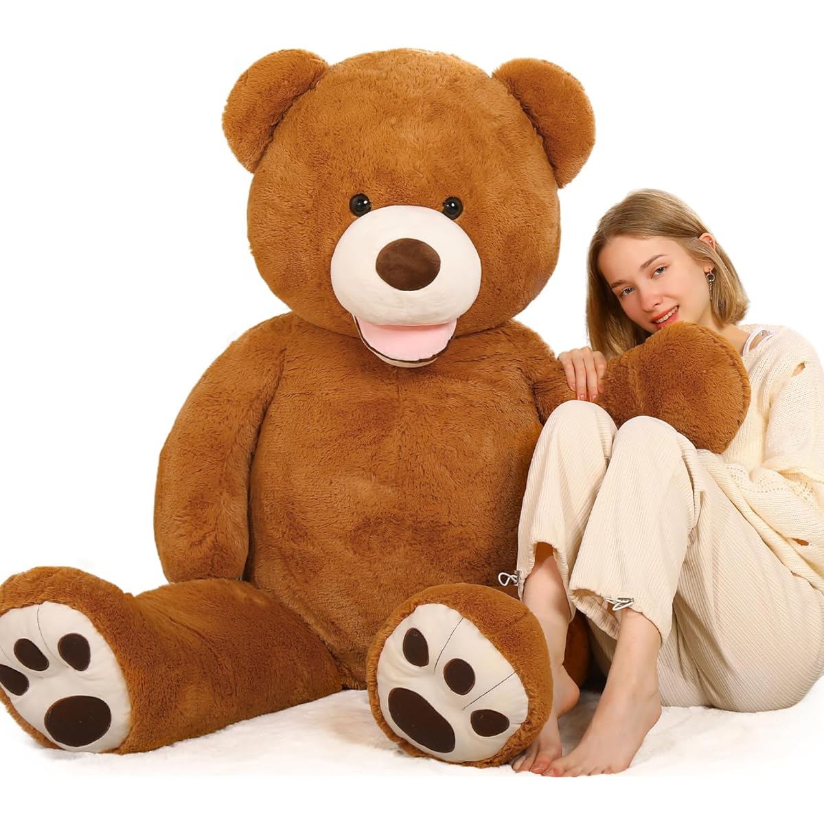 DOLDOA 5ft Teddy Bear Plush Toy for Girlfriend, Big Teddy Bear for Baby Shower, Giant Teddy Bear for Boyfriend, 5ft, Valentine's Day, Birthday, Mother's Day, Christmas, Maya Blue