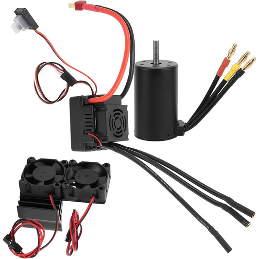 3660 3800KV Motor, Brushless Motor for 1/8 RC Car Waterproof Car Model Accessories 36603800KV 80A Brushless ESC Combo Set for 1/8 RC Car