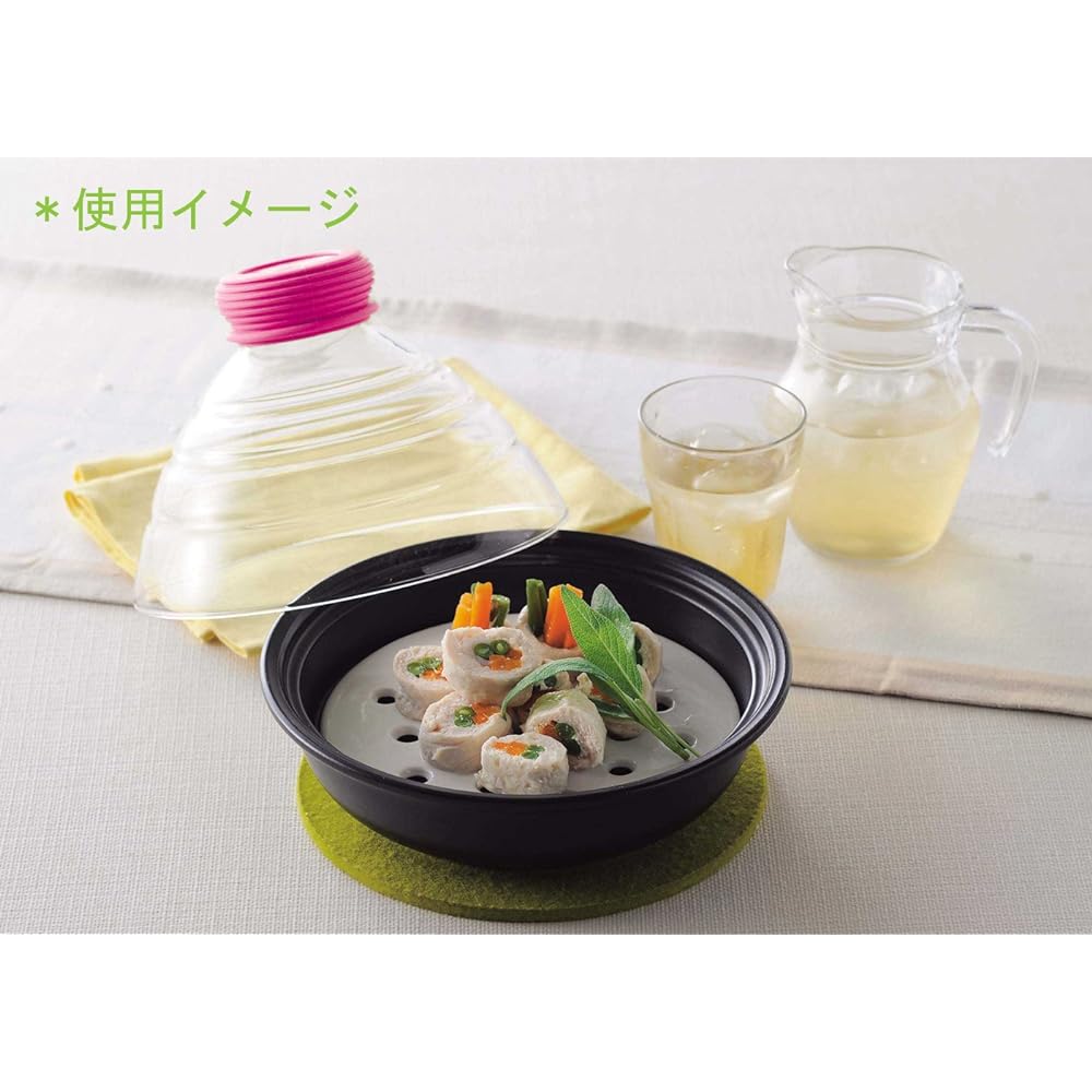 Mino ware glass steam pot globe (pink) with recipe 292522