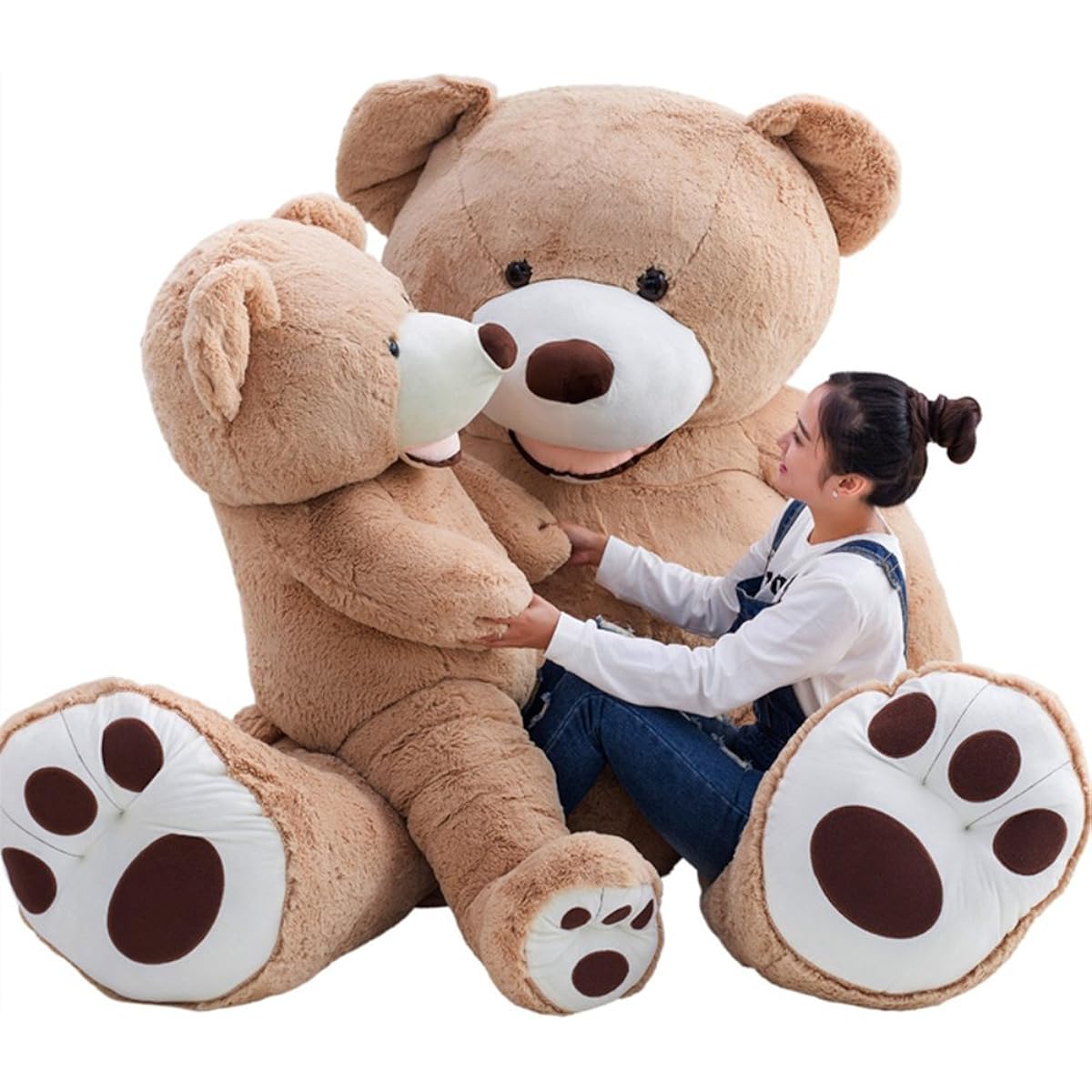 Large stuffed animal, bear/teddy bear, American, cute bear, animal, large/huge, teddy bear, bear sewn around, bear hug pillow, celebration, fluffy stuffed animal (130C...