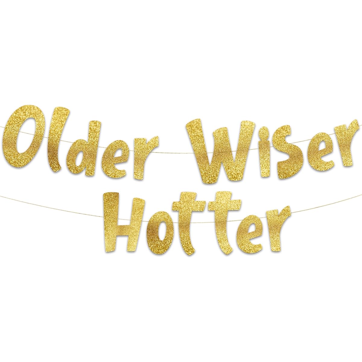 Funny Birthday Gold Glitter Banner - Happy Women and Men Birthday Party Supplies Ideas and Gifts - 21st, 30th, 40th, 50th, 60th, 70th, 80th, Adult Birthday Decorations