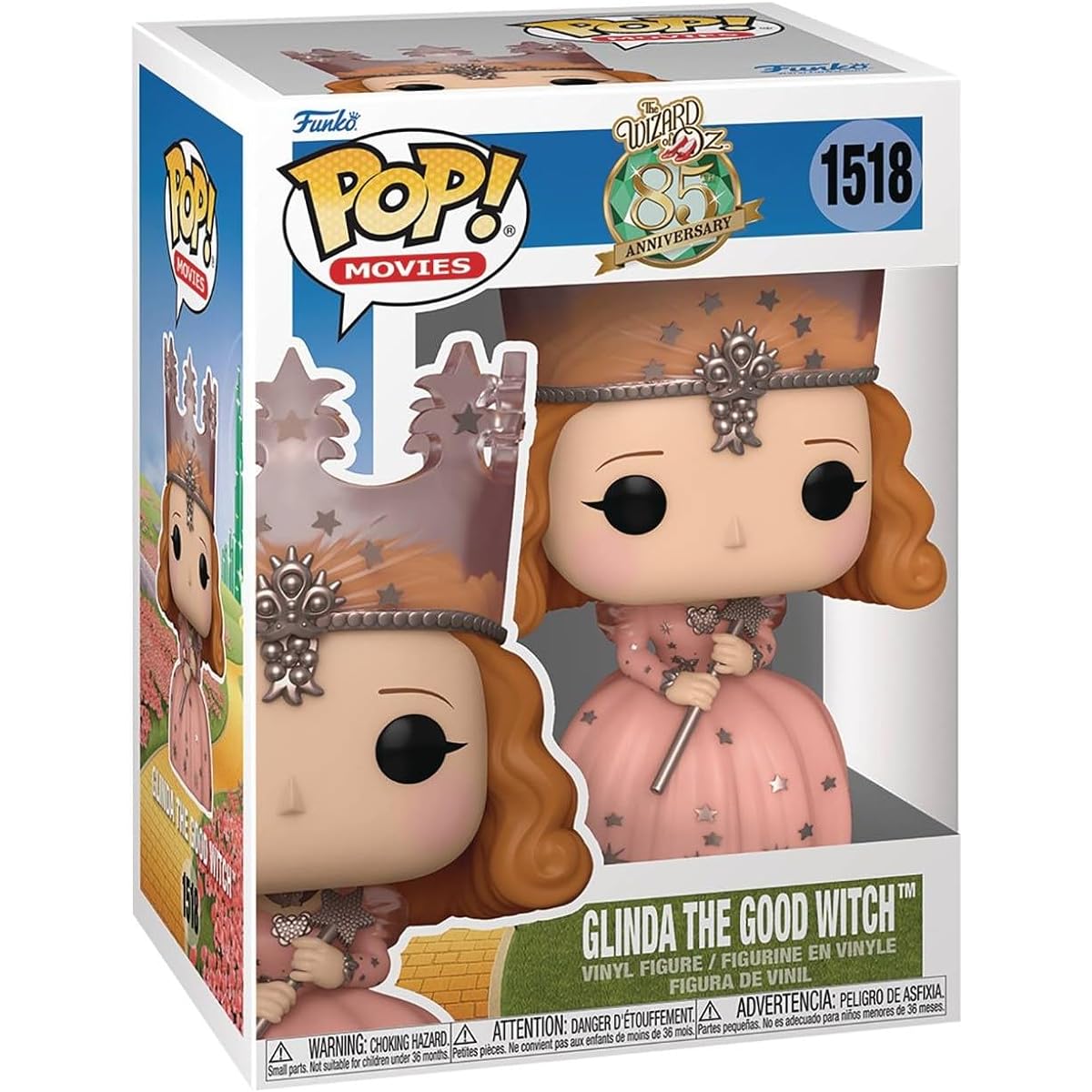 POP Movies: The Wizard of Oz 85th Anniversary - Glinda Good Witch Funko Vinyl Figure (with compatible box protector case), Multicolor, 9.5 cm