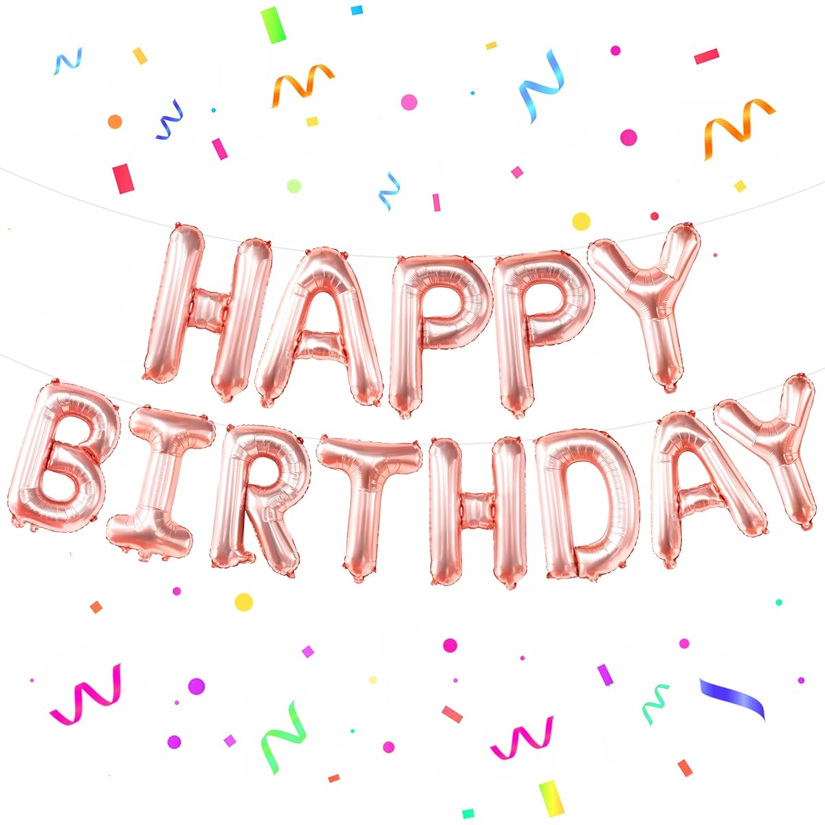 Happy Birthday Foil Balloon Rose Gold
