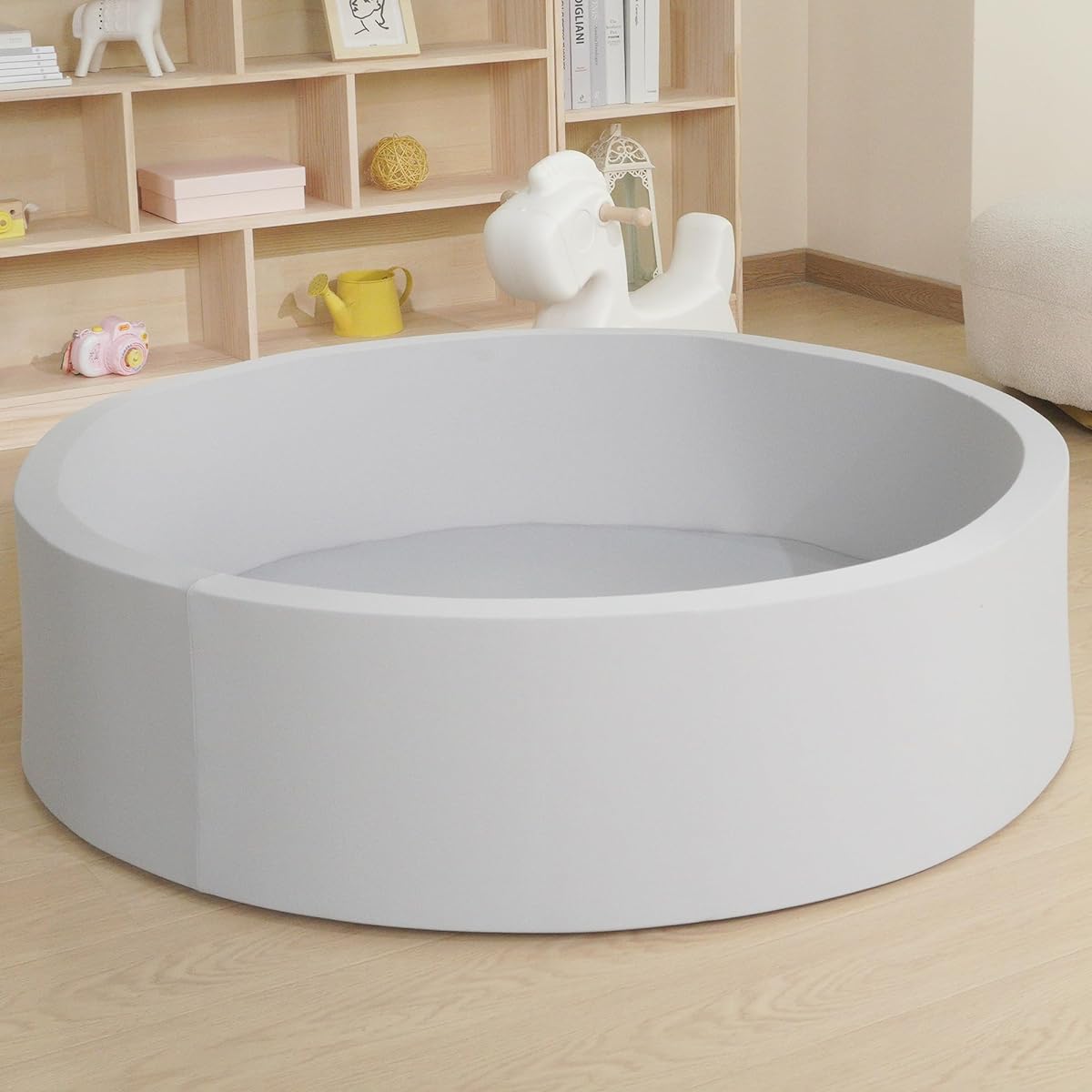 MEOGETY Baby Foam Ball Pit Toddler Kids Children Extra Large Toddler Round Soft Small Ball Pool Pit Girls Boys Gift Indoor Playpen Balls Not Included Light Gray