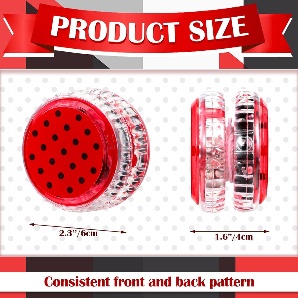24pcs LED Light Up Ladybug Yo-Yos Bulk for Kids Beginner Level Responsive Balls with String Plastic Bearing Balls Birthday Party Favors Gifts Classroom Giveaways Goodie Bag Fillers
