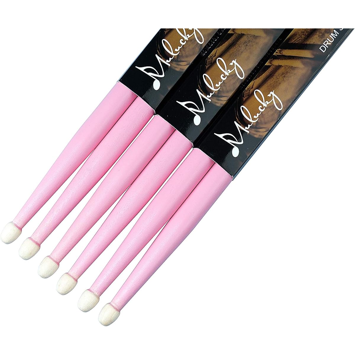 Mulucky 5A Drumsticks Classic Maple Wood Drumsticks with Carry Bag 3 Pairs Pink