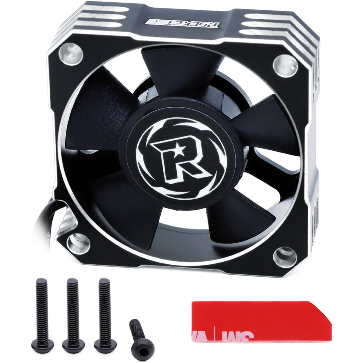 Surpass Motor Cooling Fan 21000RPM RC Motor Heatsink 35mm ESC Cooling Fan for RC Car 1/8 1/10 1/12 Scale 42mm Brushless Motor (Black+Silver)