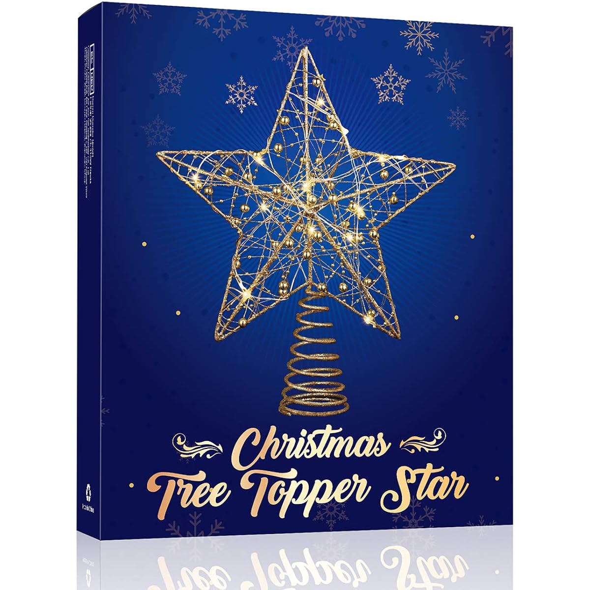 TOYANDONA Tree Topper Christmas Decoration Christmas Tree Star Topper Christmas Light Up Star Party Decoration (Gold)