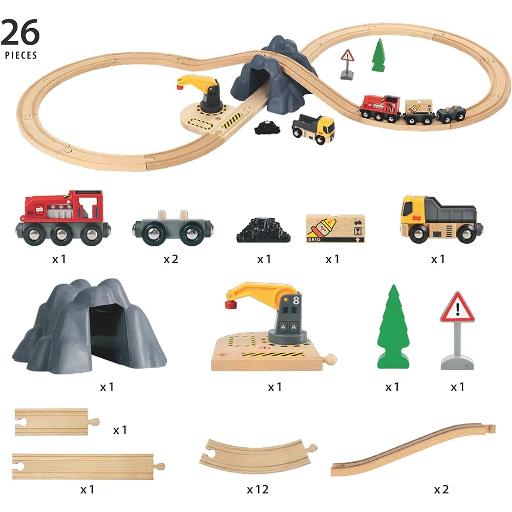 BRIO WORLD Cargo tunnel 8-figure set [26 pieces in total] 33913 Target age 3 years old and up (Electric vehicle, train, toy, wooden rail)