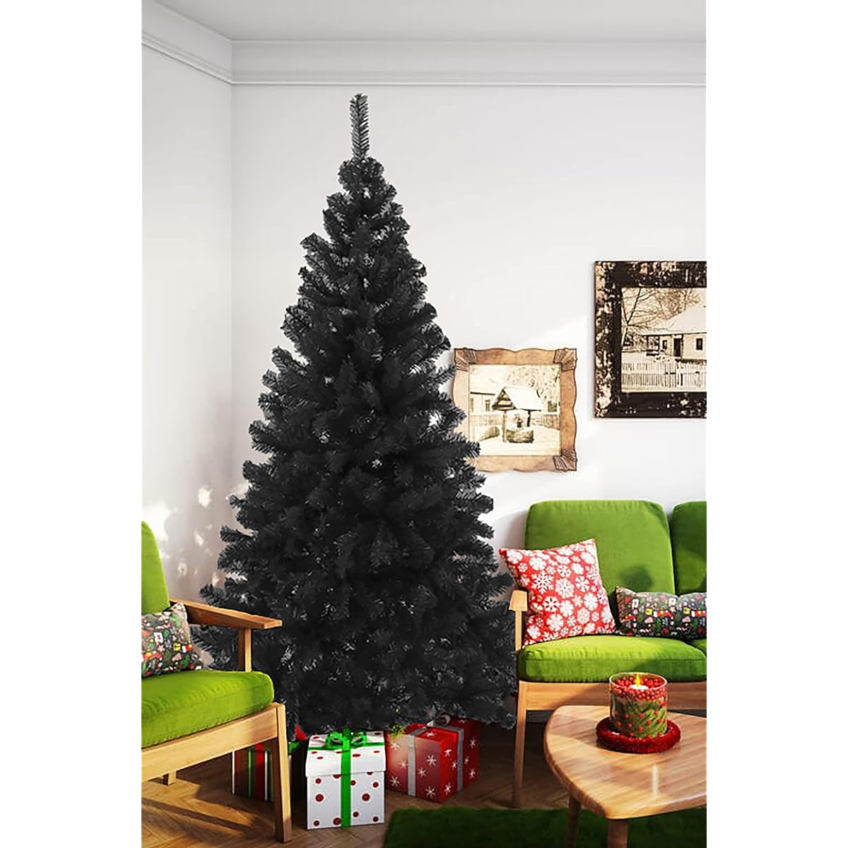 The Perfect PVC-6BLK 6ft PVC Christmas Tree 44; Black