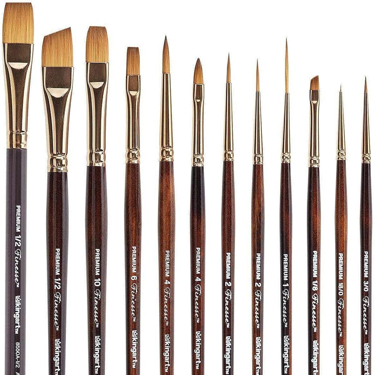 KINGART Finesse Kolinsky Sable Synthetic Blending Brush Black/Gold