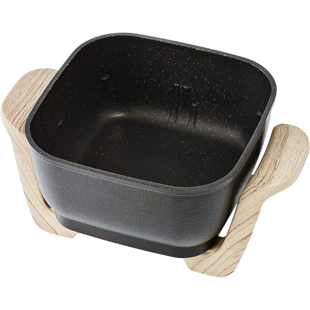 [Toffy] Compact Multi-Electric Pot K-HP3 (Rich Black) 6-in-1 Pot with Integrated Heater Boiling, Baking, Steaming, Stir-frying, Deep-frying, Cooking, Compact, Approximately 2.8L, Glass Lid, Retro, Cute K-HP3-RB