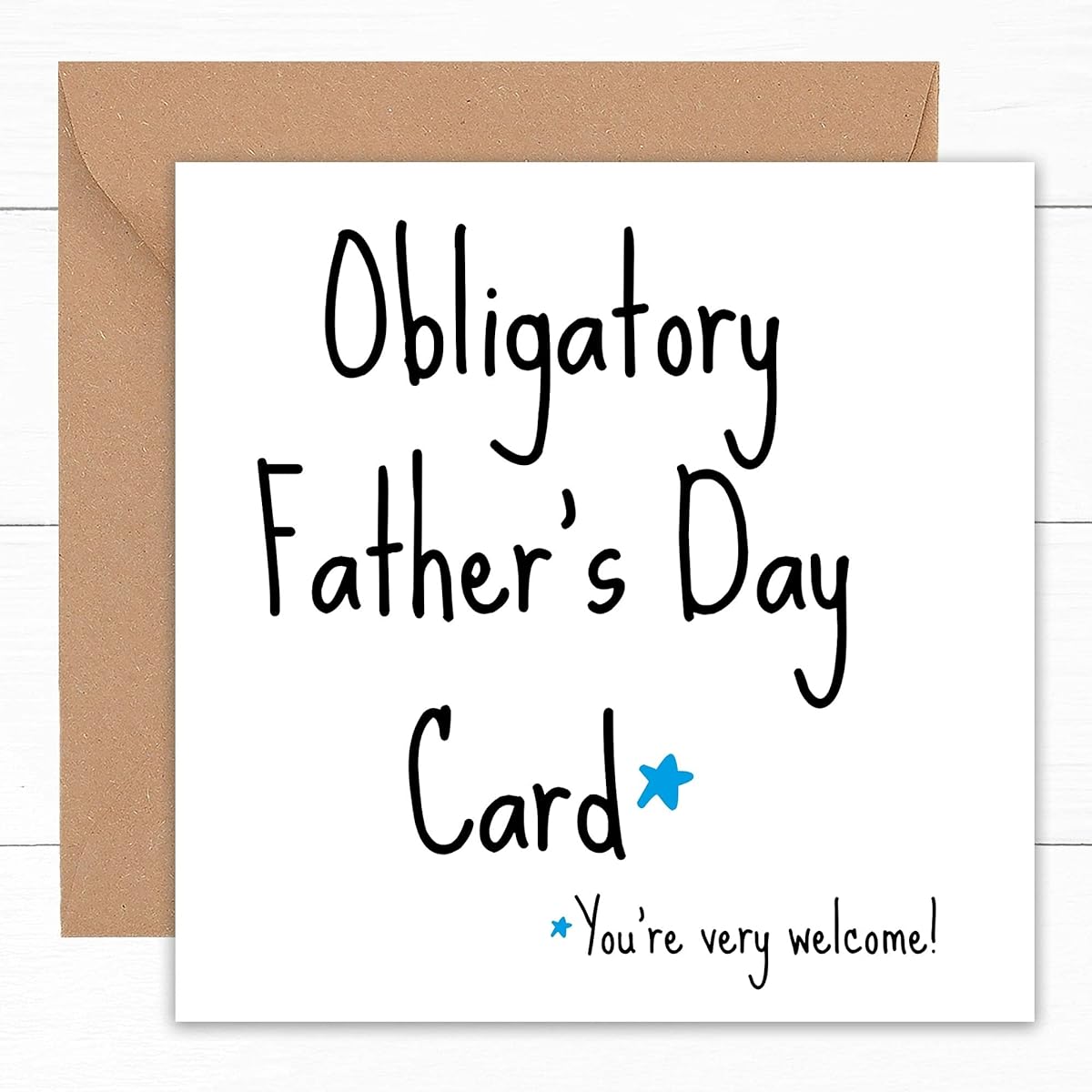 Funny Happy Father's Day Card for Father, Dad, Daddy, Stepfather, Stepdad, Pop | From Son Daughter | Rude Gift, Joke Gift, Cute Humor, Obligatory Step 1st | Handmade | 15cm