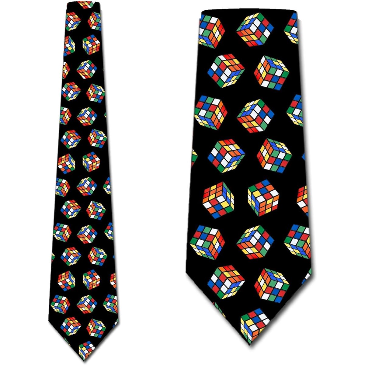 Three Rooker Puzzle Tie Men's Fun and Games Puzzle Cube Necktie, Black, One Size