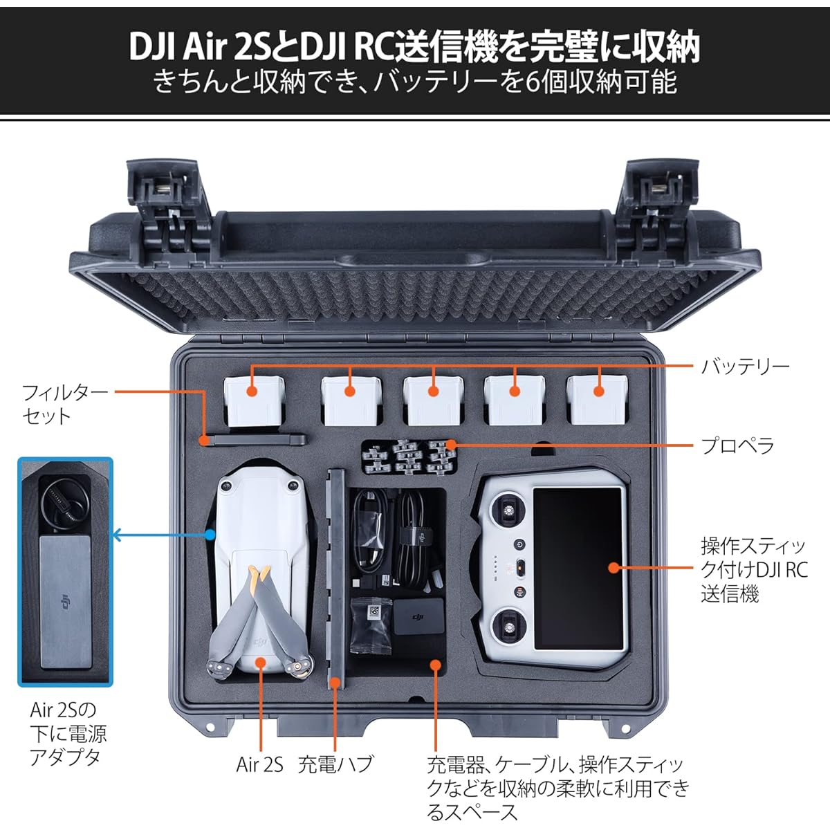 Lykus Titan MA230 Waterproof Case for DJI Air 2S / Mavic Air 2, DJI RC/RC Pro Transmitter and Standard Transmitter [Case Only]
