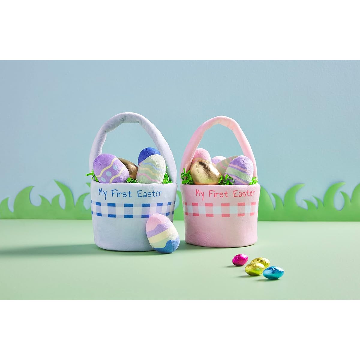 Mud Pie Boys Easter Basket Plush Set