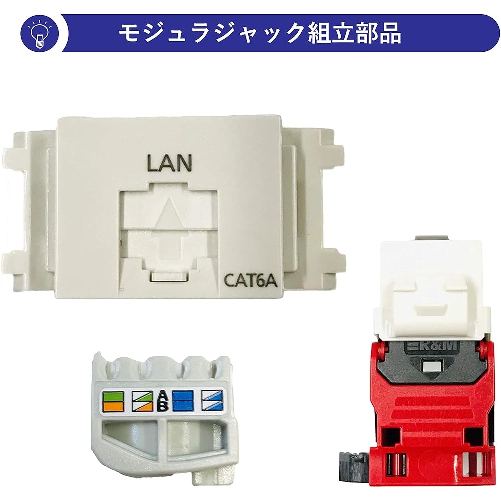 Panasonic Information Modular Jack Assembly CAT6A Embedded White WZ7519W