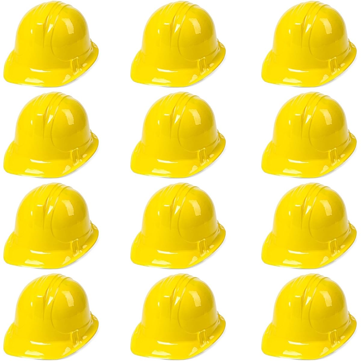 AnapoliZ Yellow Construction Hats Toys for Kids Dress Up Theme Party Fun Pack | Pack of 12