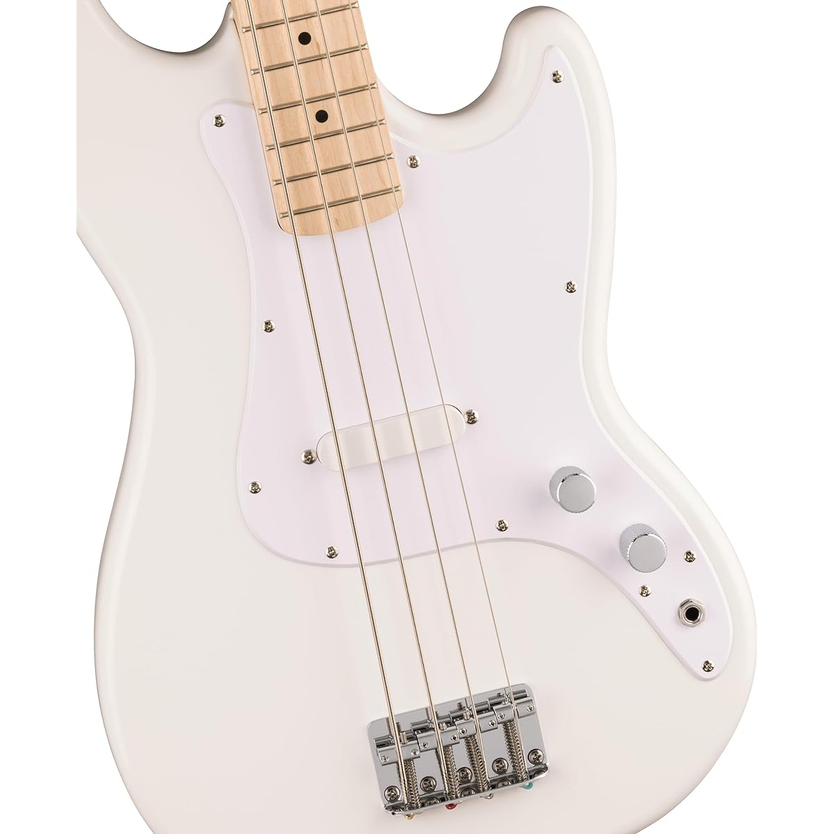Squier by Fender Fender Squier Electric Bass Squier Sonic™ Bronco™ Bass, Maple Fingerboard, White Pickguard, Arctic White Soft Case Included
