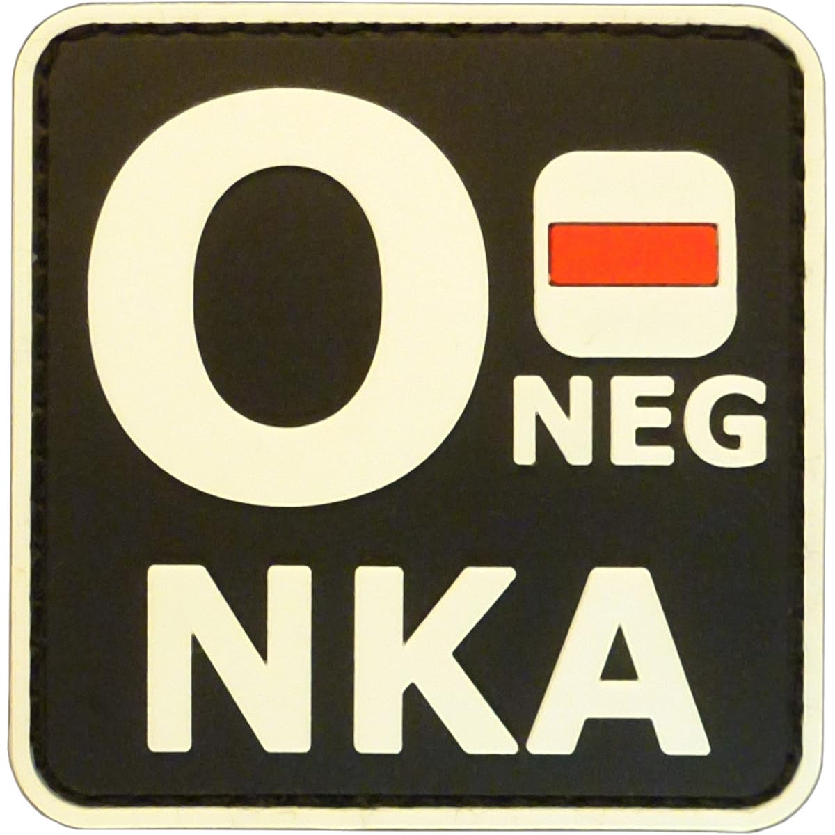 Glow in the Dark ONEG O- NKA Blood Type No Known Allergies Tactical Morale PVC Rubber Velcro Patch