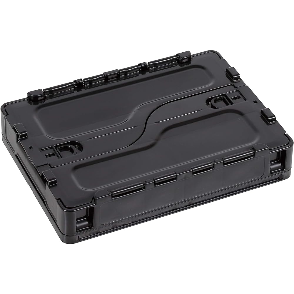 Captain Stag (CAPTAIN STAG) Oricon Folding Container with Flap FD Container with Lock Lid [Capacity 20L/49.5L/51.3L] Made in Japan Black UL-1068/UL-1069/UL-1076