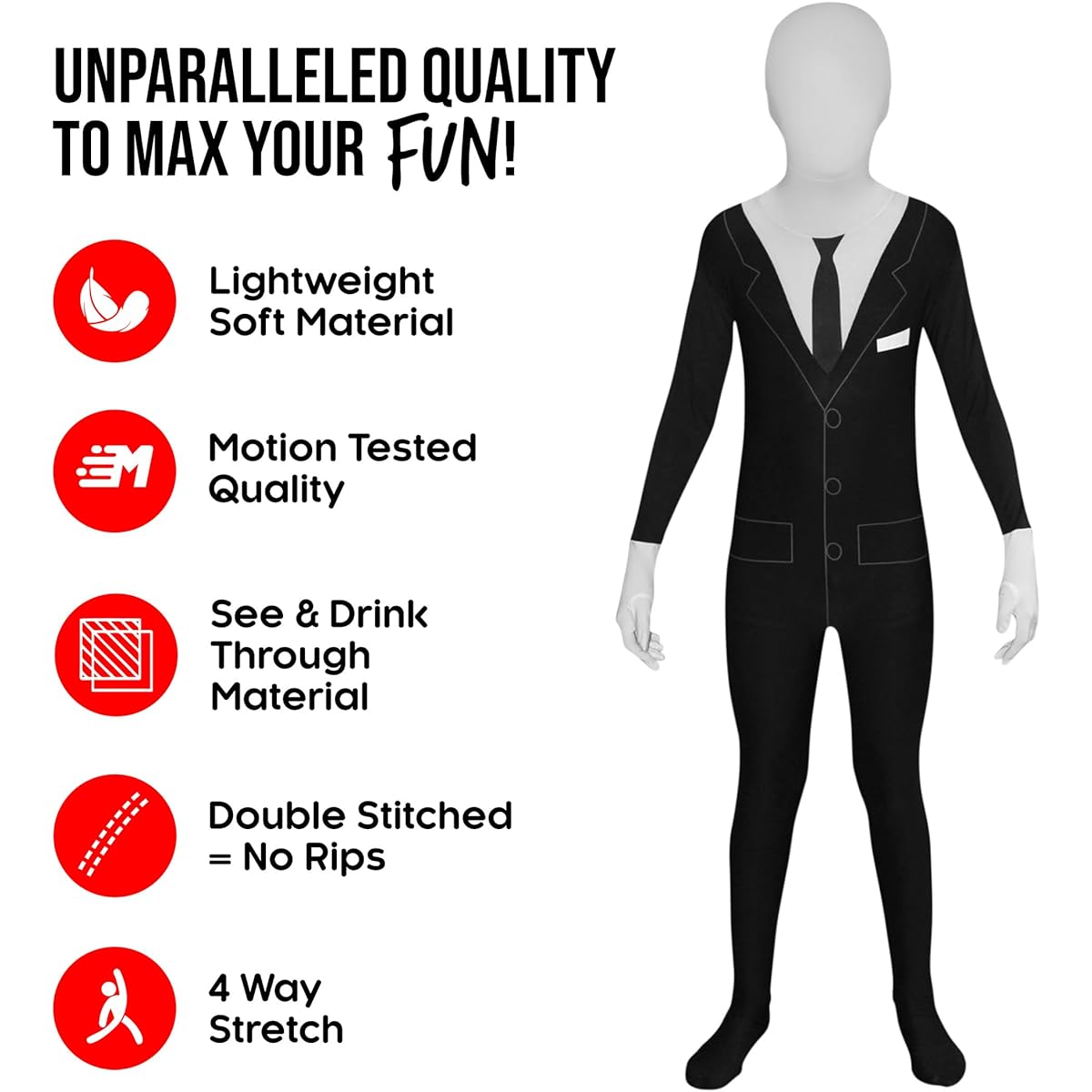 Kids Slenderman Morphsuits Childs Fancy Dress Costume Large 4'6 - 5' (135cm - 152cm) by Morphsuits [Parallel Import]
