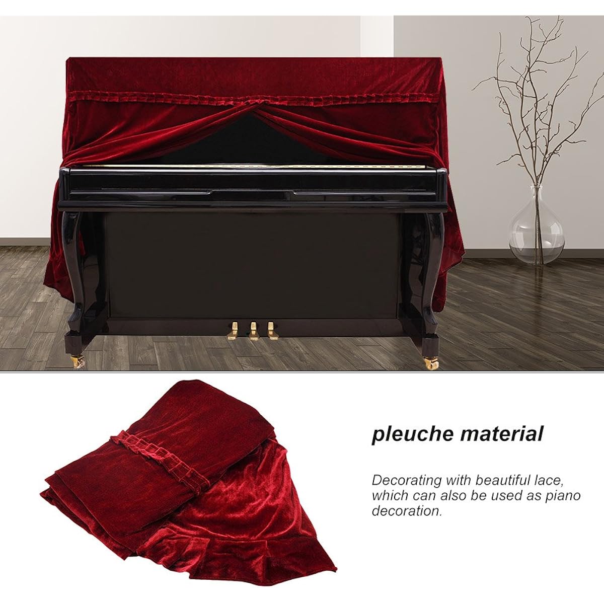 Upright Piano Dust Cover Decorative Preach Cover Accessories for Upright Piano Instruments