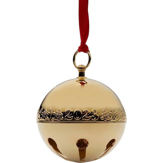 Wallace 2023 Gold Plated Sleigh Bell Ornament 34th Edition