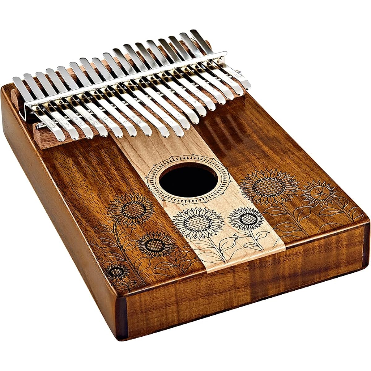 MEINL KL1706H Kalimba with sheet music and instruction book set, sound hole, maple/acacia, gloss finish, Meinl