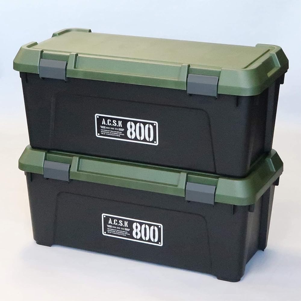 JEJ Astage Storage Box, Made in Japan, Outdoor Camping, Stepstool, Load Capacity 80kg, Car Mounted, Stackable [X Series Active Stocker 800X] Width 80 x Depth 38 x Height 33cm, Set of 4