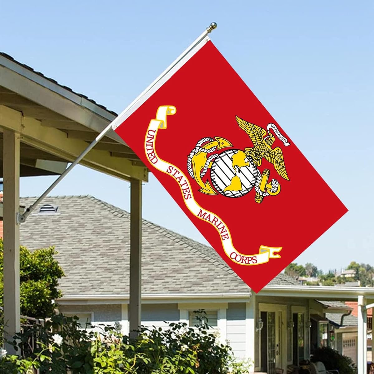 Marine Corps USMC Flag 3x5 Outdoor Double Sided USMC Banner Heavy Duty Polyester with Brass Grommets