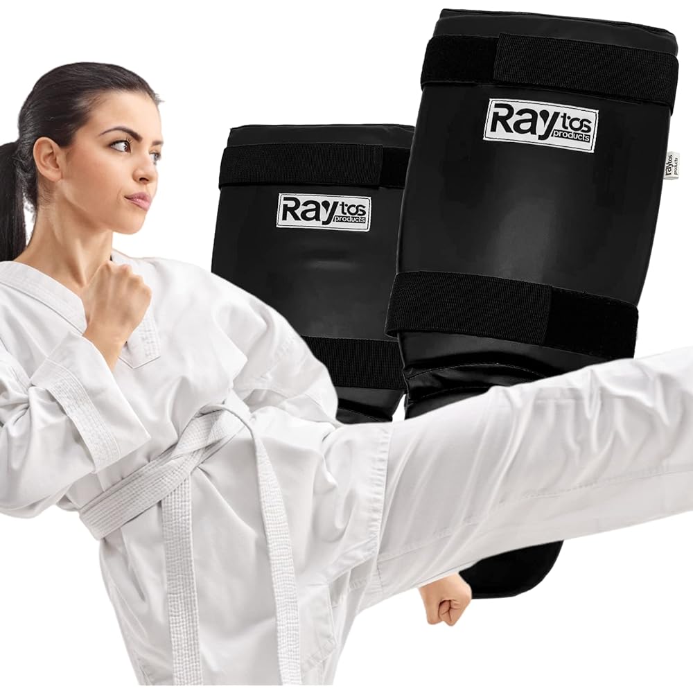 Raytos Basic Leg Guard Legs Kickboxing Leg Support Kickboxing Leg Guard Shin Guard 3cm Thick Inner Shock Absorption Martial Arts Karate Protector