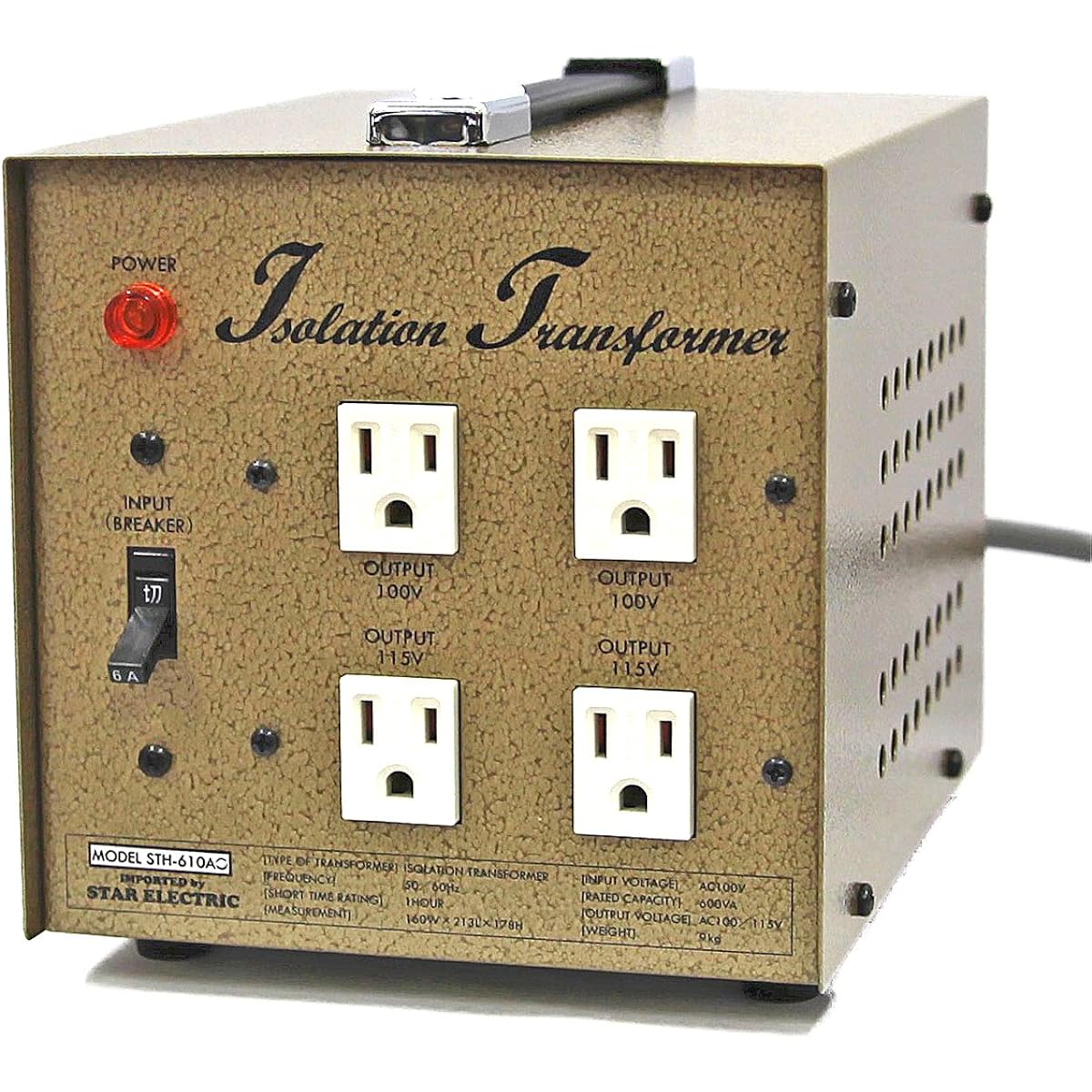 Pro Cable Isolation Power Transformer 600W Gold
