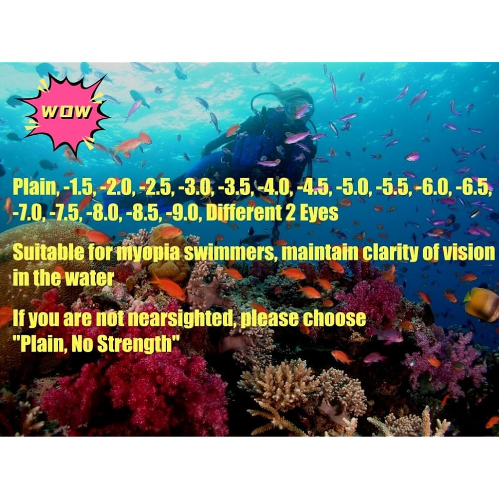 WOWDECOR Snorkel Mask with Prescription Swimming Goggles Prescription Mask with Lens Diving Mask for People Unisex Adults and Children