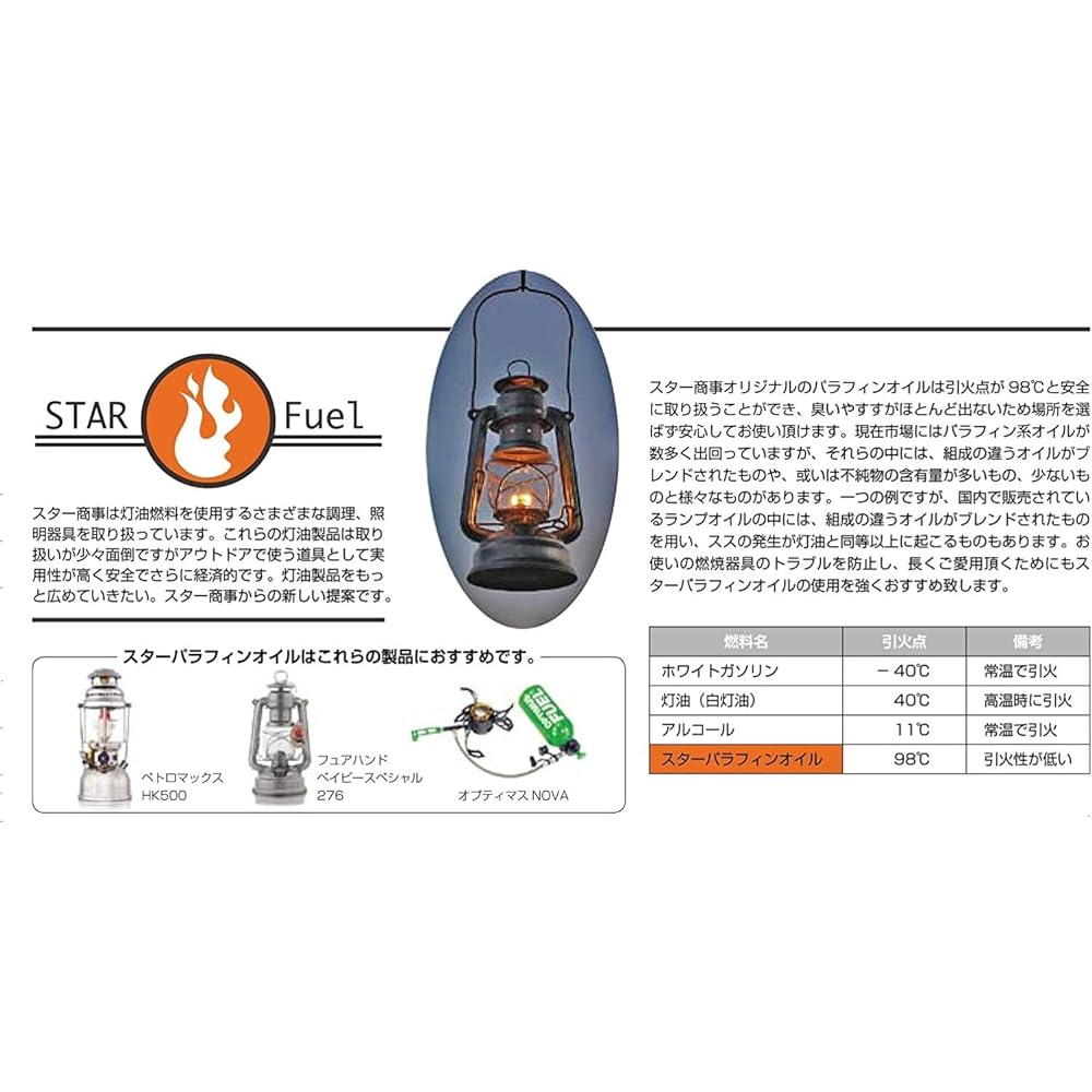 STAR Outdoor Camping Lantern Oil Star Paraffin Oil Insect Repellent Half [Made in Japan]