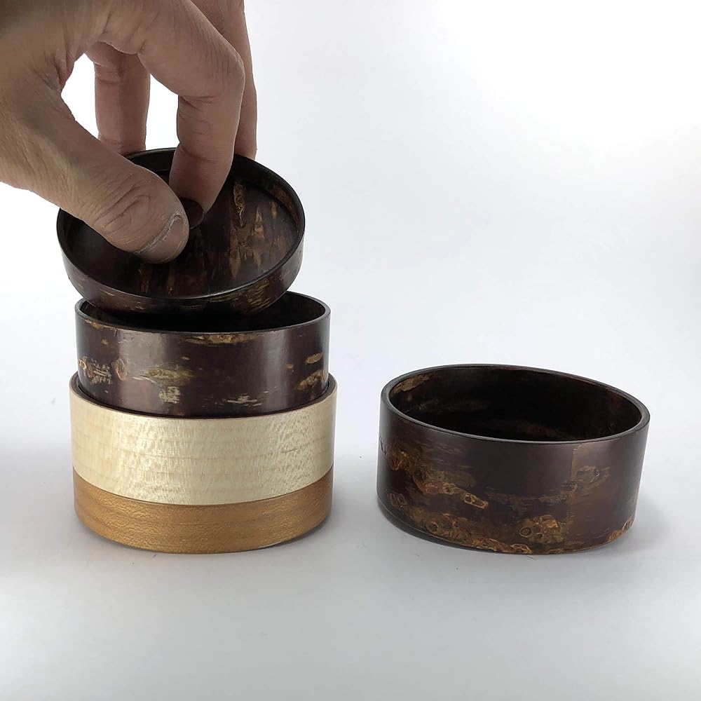 Fujiki Denshiro Shoten Ring Tube 3 Colors Tea Caddy Plain Leather 37241 Diameter 8.2cm, Height 7.8cm