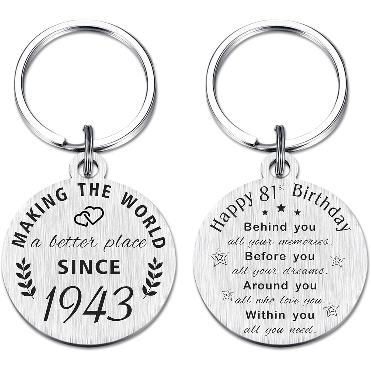 ABNTY 81st Birthday Gifts for Women and Men, 81st Birthday Keychain, Gift for Born in 1942, 1942 Birthday Decorations