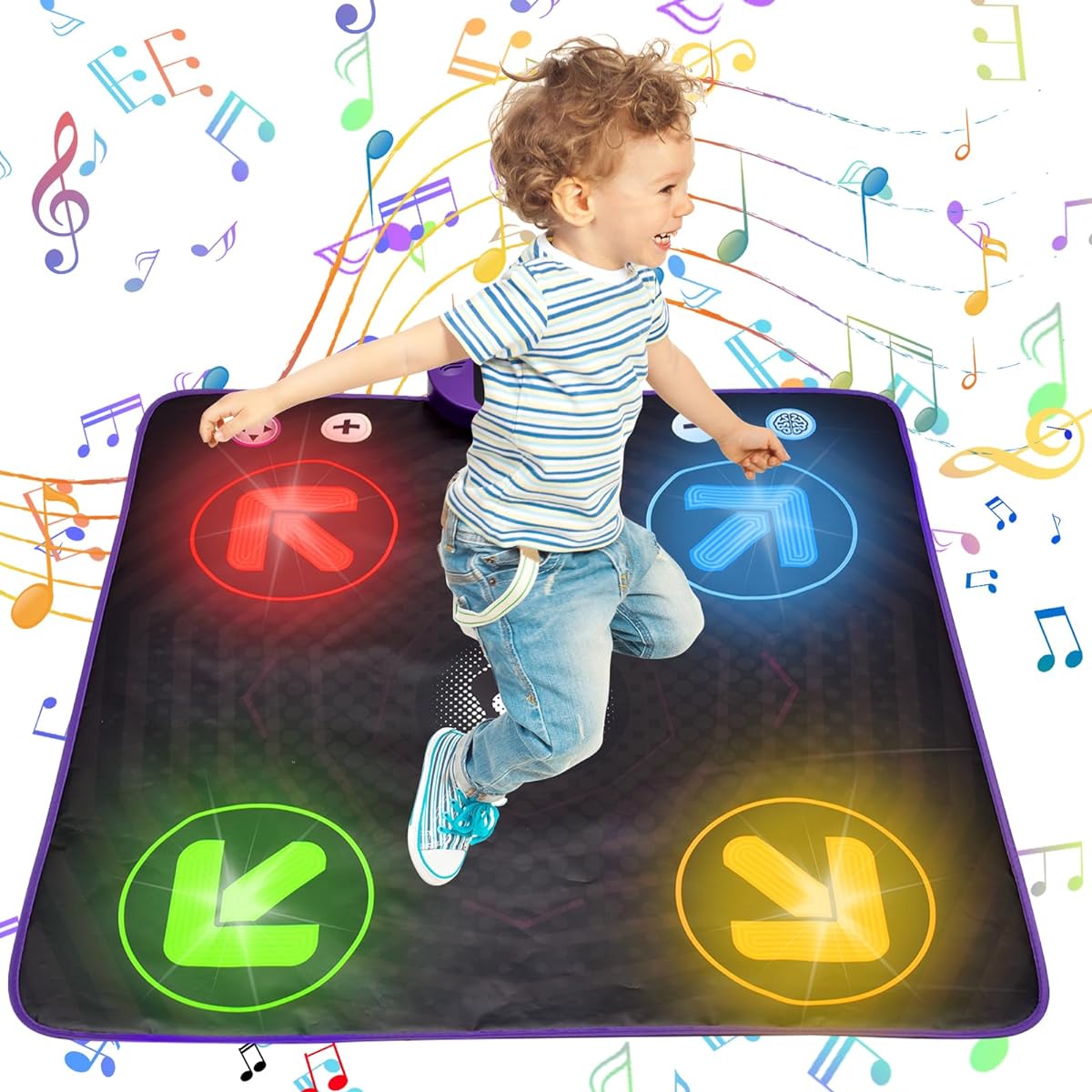 JUYOUNGA Dance Mat Toy for Kids Ages 3-12 - Electronic Dance Pad with Light Up Buttons, Music Dance with 5 Game Modes, Birthday Toys Gifts for Girls Ages 3 4 5 6 7 8 9 10+