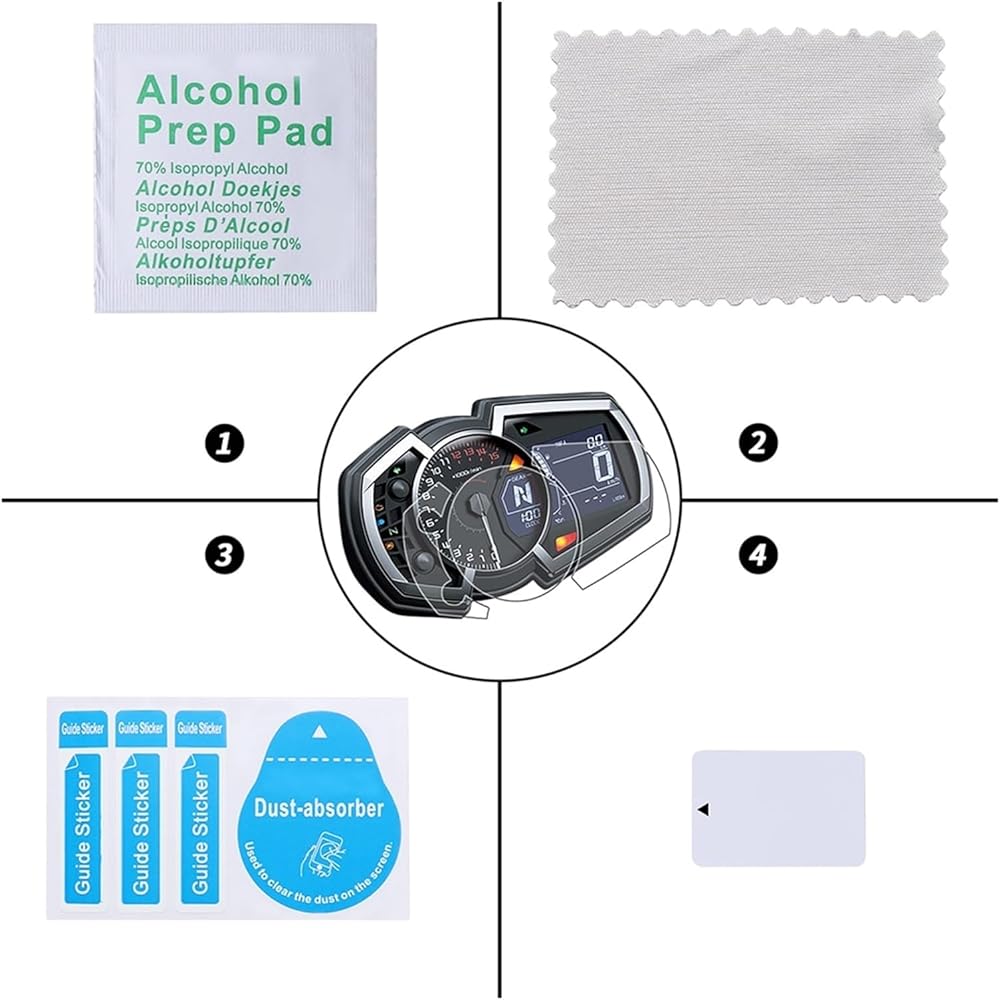 Fits for Kawasaki Ninja 400 Z400 NINJA400 2018-2021 Motorcycle Instrument Dashboard Cluster Scratch Protection Film Screen Protector Instrument (Color : 2 PCS)